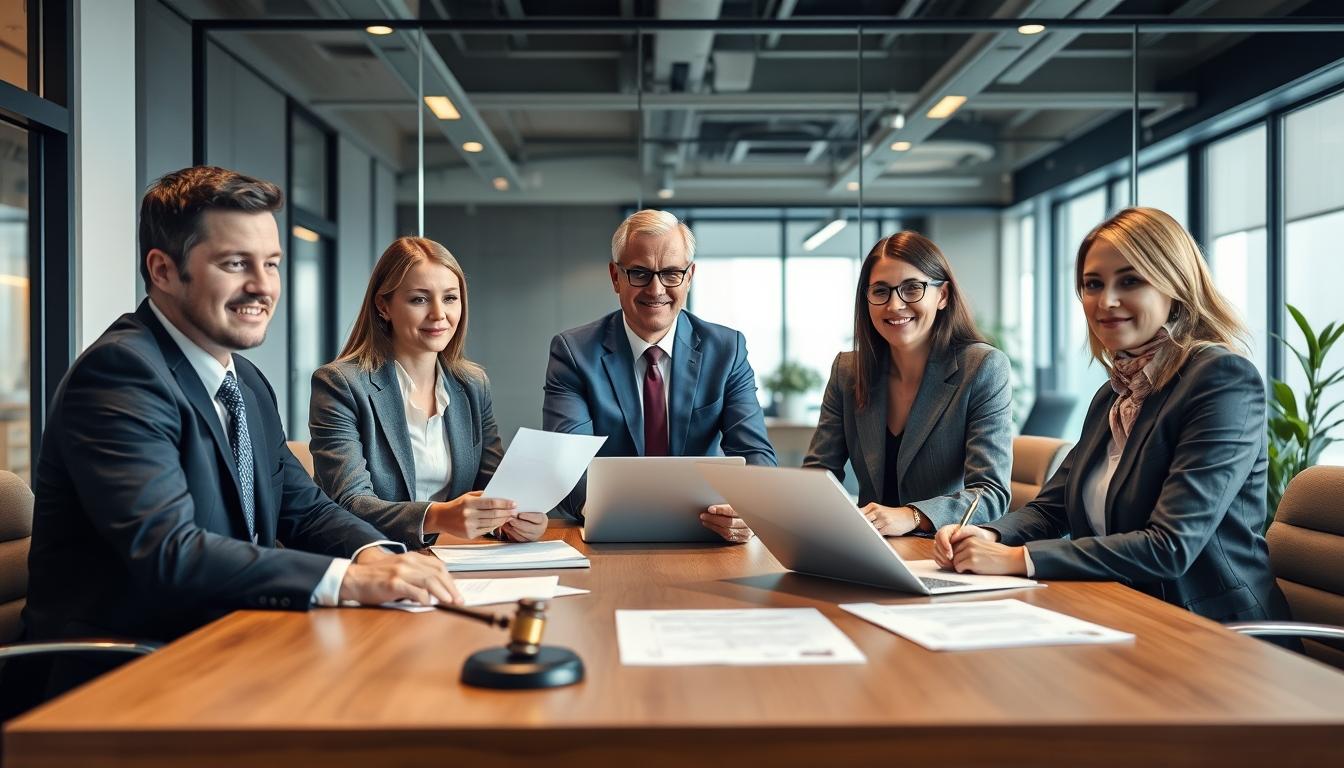 Family reviewing legal documents